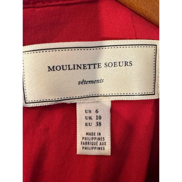 Anthropologie Moulinette Soeurs Jaeda Red Lace Sleeveless Wide Leg Jumpsuit - Picture 8 of 8